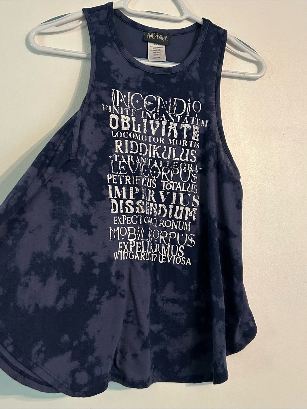 Warner Bros. Navy Tie-Dye Harry Potter Spell Graphic Flowy Tee Women’s Medium